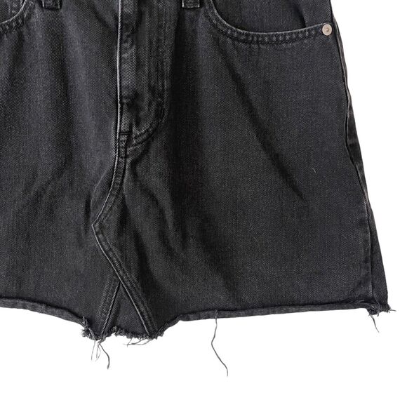 Madewell 27 Denim Frisco Mini Skirt Denim Lunar Wash Black Raw Hem J3510 - Picture 6 of 8